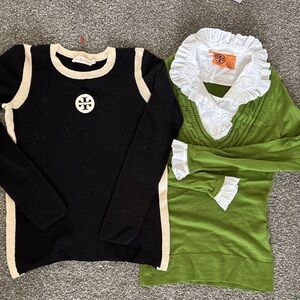 Tory Burch Kids Black and Green Sweater Set Black/SIZE M Green/Size XS